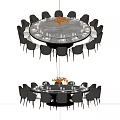 Elegant Round Dining Table Set With Marble Top And Comfortable Chairs 3d model