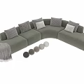 Modern Curved Sectional Sofas With Throw Pillows And Blankets For Cozy Living Room