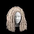 Realistic Human Head Model With Natural Blonde Curly Hair Texture