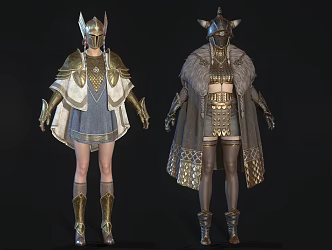Nordic Armor Battle Armor European Warrior Game Warrior Game Character 3d model