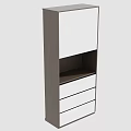 Modern Bookcase Design With Glass Doors Open Shelf And Storage Drawers
