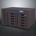 Black High Capacity Network Storage Server With Multiple Drive Bays And Front Panel