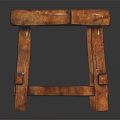 Traditional Solid Wood Stool With Rectangular Seat And Carved Legs Structure