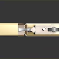 Golden Open Lighter With Metallic Finish And Reflective Surface Design 3d model