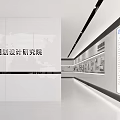 Modern Exhibition Hall Interior Design With Red Walls Exhibits And White Display Stands