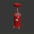 Red Mobile Waste Oil Collector With Funnel Top And Caster Wheels