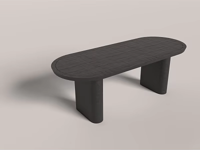 Modern Black Coffee Table With Oval Top And Cylindrical Legs Design 3d model
