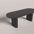 Modern Black Coffee Table With Oval Top And Cylindrical Legs Design 3d model