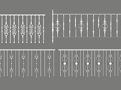 Decorative Wrought Iron Fence Railing Designs With Various Ornate Patterns For Outdoor Use 3d model