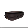 Brown Portable Food Container With Orange Strap Practical Kitchen Storage Utensil 3d model