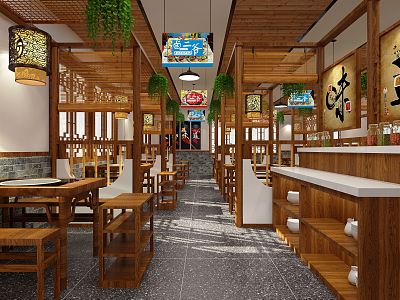 Chinese Hot Pot Shop 3d model