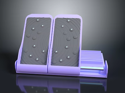 Modern Purple Storage Cabinet Rack With Double Gray Panels And Water Drop Decorations 3d model