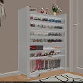 Modern White Large Capacity Shoe Cabinet With Multiple Tiers For Home Entryway Shoe Storage