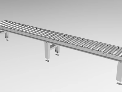 Heavy Duty Industrial Roller Conveyor System With Metal Frame For Production Line Material Handling 3d model