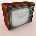 Vintage Wooden Cased Television Set With Knobs 3d model