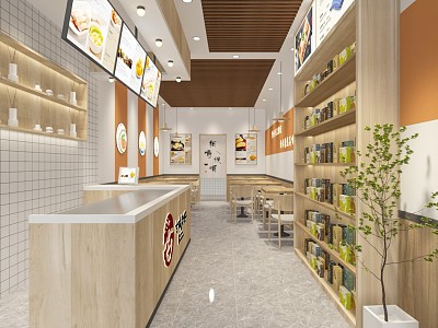 Modern Fast Food Restaurant Breakfast Restaurant model