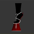 Stylish Black Red Boots With Chain And Tassel Details For Daily Use