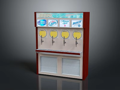 Game Character Themed Soda Vending Machine With Pepsi 7UP Sprite Logos And Dispensers 3d model