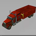 Red Dump Truck With Enclosed Cab Open Bed And Multiple Wheels On Dark Surface 3d model