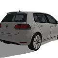 Silver Volkswagen Golf Compact Hatchback With Modern Exterior Design And Five Door Body