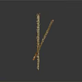 Natural Crossed Wooden Branches With Rough Bark Texture On Dark Background