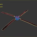 Modern Design Ceiling Fan With Four Metal Blades And Green Motor Component