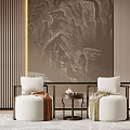 New Chinese Style Single Sofa Side Combination 3d model