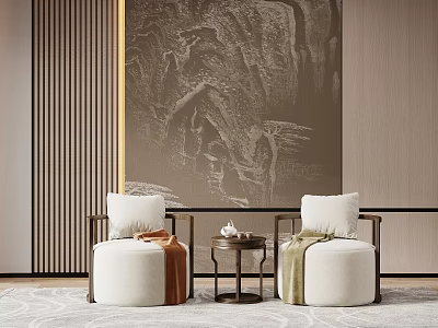 New Chinese Style Single Sofa Side Combination 3d model