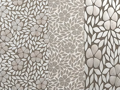 Wall Decor With Floral Geometric Leaf Patterns In Neutral Tones 3d model