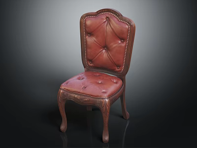Vintage Leather Chair With Tufted Design And Wooden Legs For Interior Decor 3d model