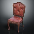 Vintage Leather Chair With Tufted Design And Wooden Legs For Interior Decor