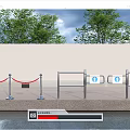 Modern gate access control door access control machine road gate induction door 3d model