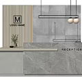 Modern Reception Desk Front Desk 3d model