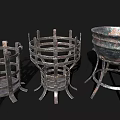 Ancient Bronze Vessels with Multiple Different Shapes and Standing Bases 3d model