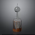 Silver Trophy Design With Red Wooden Base And Engraved Stripes