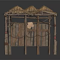 Traditional Thatched Roof Structures With Wooden Frame And Simple Rural Design
