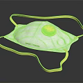 Protective White FFP2 Respirator Mask With Yellow Straps And Breathing Valve 2850V