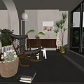 Cozy Home Balcony Design With Rocking Chair Green Plants And Natural View