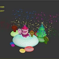 Christmas Themed Commercial Decoration Equipment With Santa Elf Tree And Gingerbread Man