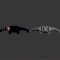 3D Character Models Humanoid Figure With Black Armor And Silver Mechanical Robot Holding Hands