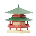 Chinese Pavilion Chinese Architecture Cartoon Architecture 3d model