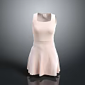 Light Pink Sleeveless Square Neckline A line Elegant Women Dress