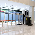 Modern Public Facility Lobby Featuring Automatic Doors Security Check Equipment Large Windows And Marble Floor 3d model