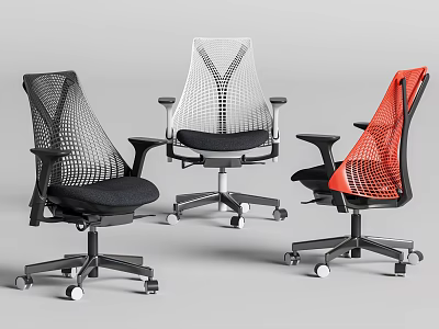 Ergonomic Office Chair With Mesh Back Multiple Colors And Swivel Casters 3d model