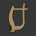 Golden Curved Metal Hardware Tool With Green Accent And Durable Design