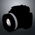 High Quality Digital SLR Camera Featuring Black Silhouette And Optical Lens