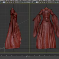 Purple Dress With Gray Sleeves Corset Crisscross Straps And Asymmetrical Hem