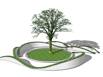 Modern Tree Pond 3d model