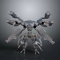 Sci Fi Mechanical Creature With Multiple Robotic Arms Weapons And Metallic Body