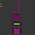 Black Walkie Talkie With Green Display Keypad And Antenna For Communication